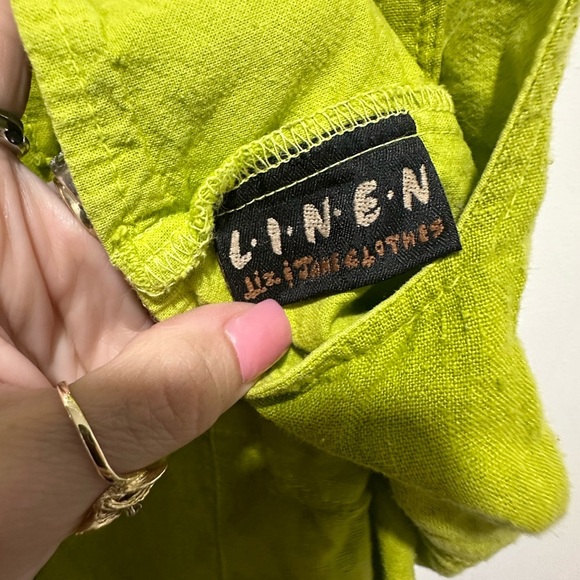 Liz & Jane clothes linen Romper pockets art to wear lagenlook womens medium - Picture 5 of 6